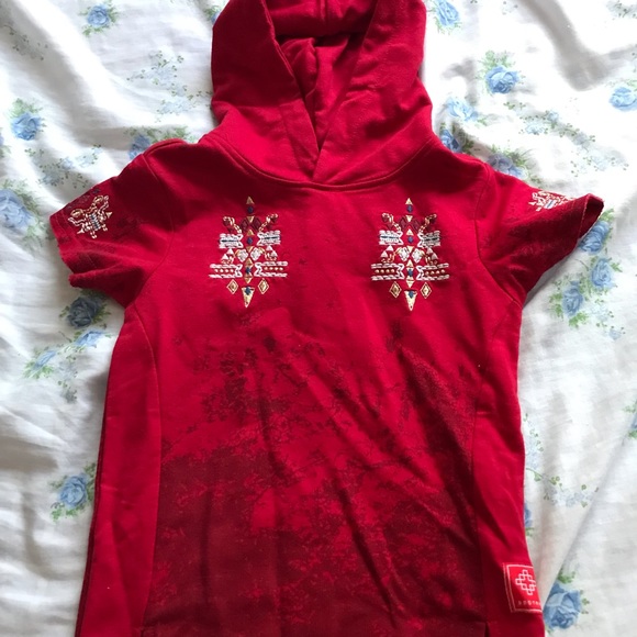 NWOT Boys Red 8IGHTH DSTRKT Short Sleeve Hoodie - Picture 1 of 4